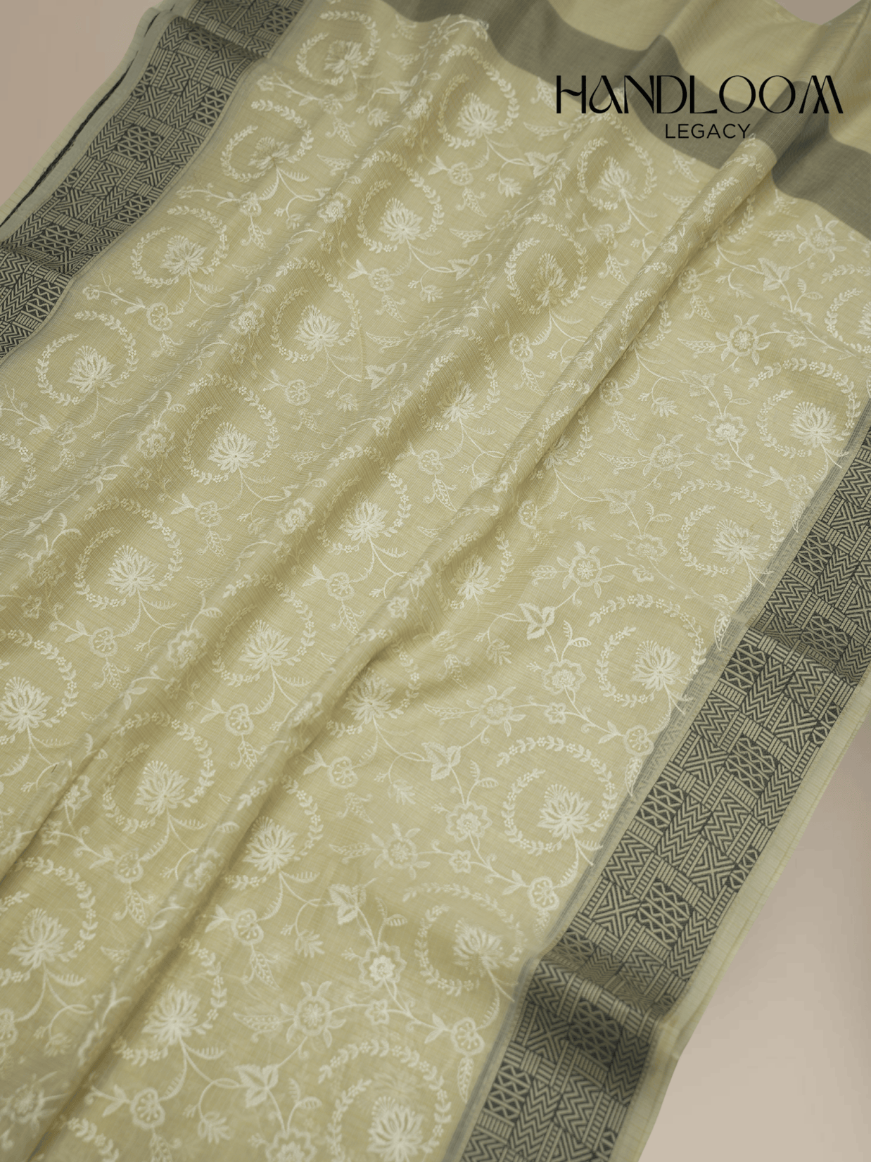 KOTA COTTON CHIKANKARI WORK BANARASI SAREE