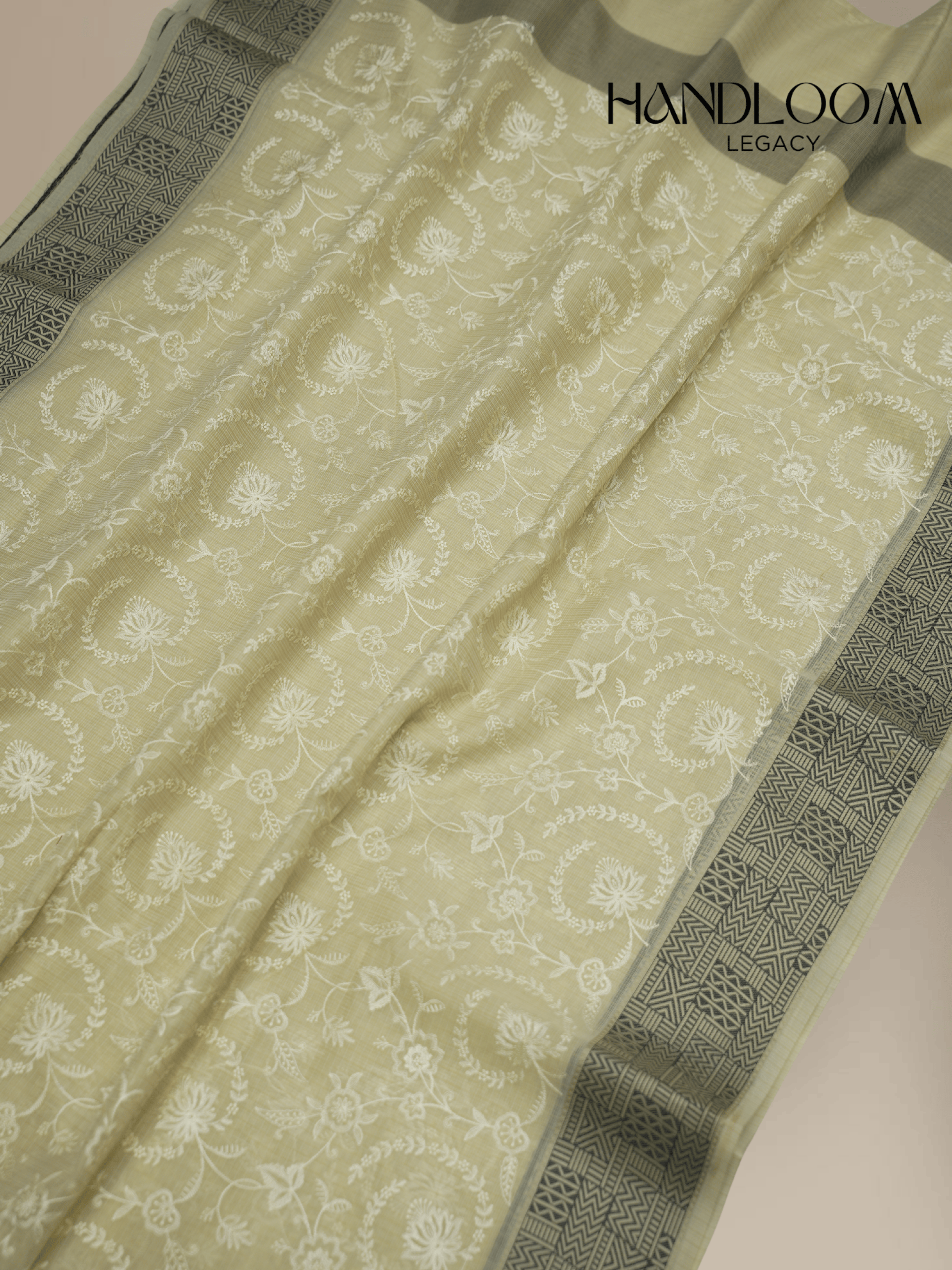 KOTA COTTON CHIKANKARI WORK BANARASI SAREE