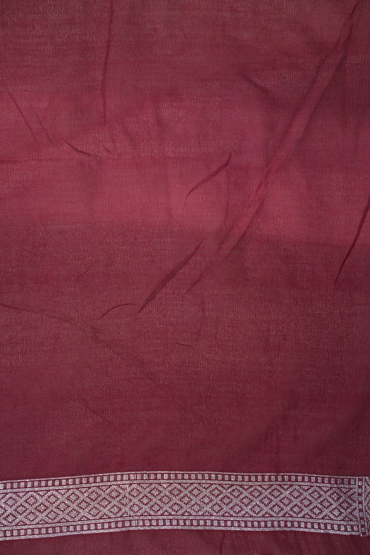Fancy Geogette Saree Allover Silver Motif Banarasi Saree  - Red