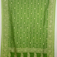 Fancy Geogette Saree Allover Gold Jaal Banarasi Saree  - Green