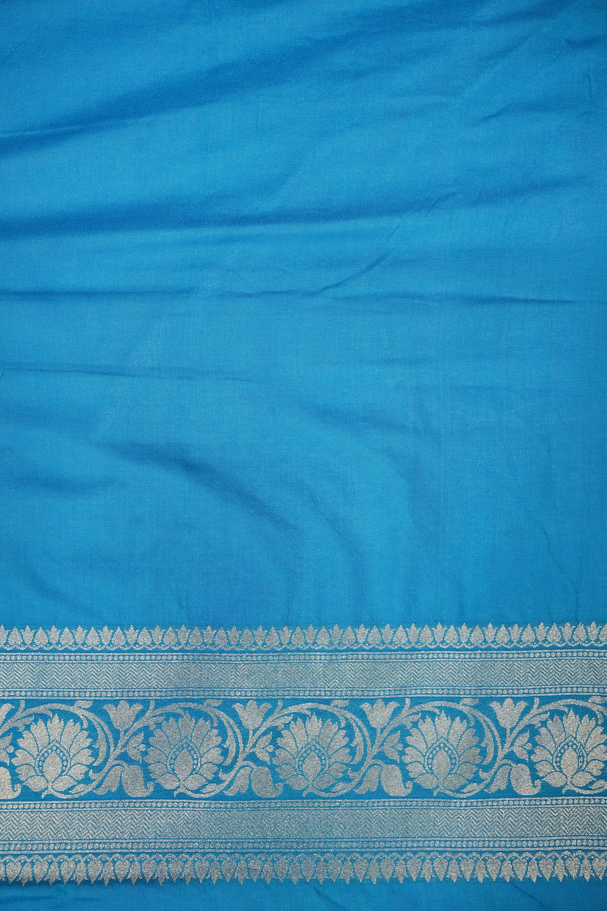 Fancy Geogette Saree Allover Gold Jaal Banarasi Saree  - Royal Blue X Blue