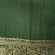Fancy Geogette Saree Allover Gold Jaal Banarasi Saree  - Red X Bottle Green