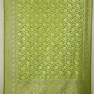 Fancy Geogette Saree Allover  Silver Jaal Banarasi Saree  - Green