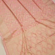 Fancy Geogette Saree Allover Gold Jaal Banarasi Saree  - Pink