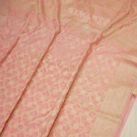 Fancy Geogette Saree Allover Gold Jaal Banarasi Saree  - Pink