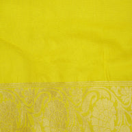 Fancy Geogette Saree Allover Gold Jaal Banarasi Saree  - Bottle Green X Yellow