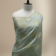 Sky Blue Katan Silk Gold Zari Work Banarasi Sarees