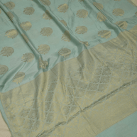 Sky Blue Katan Silk Gold Zari Work Banarasi Sarees