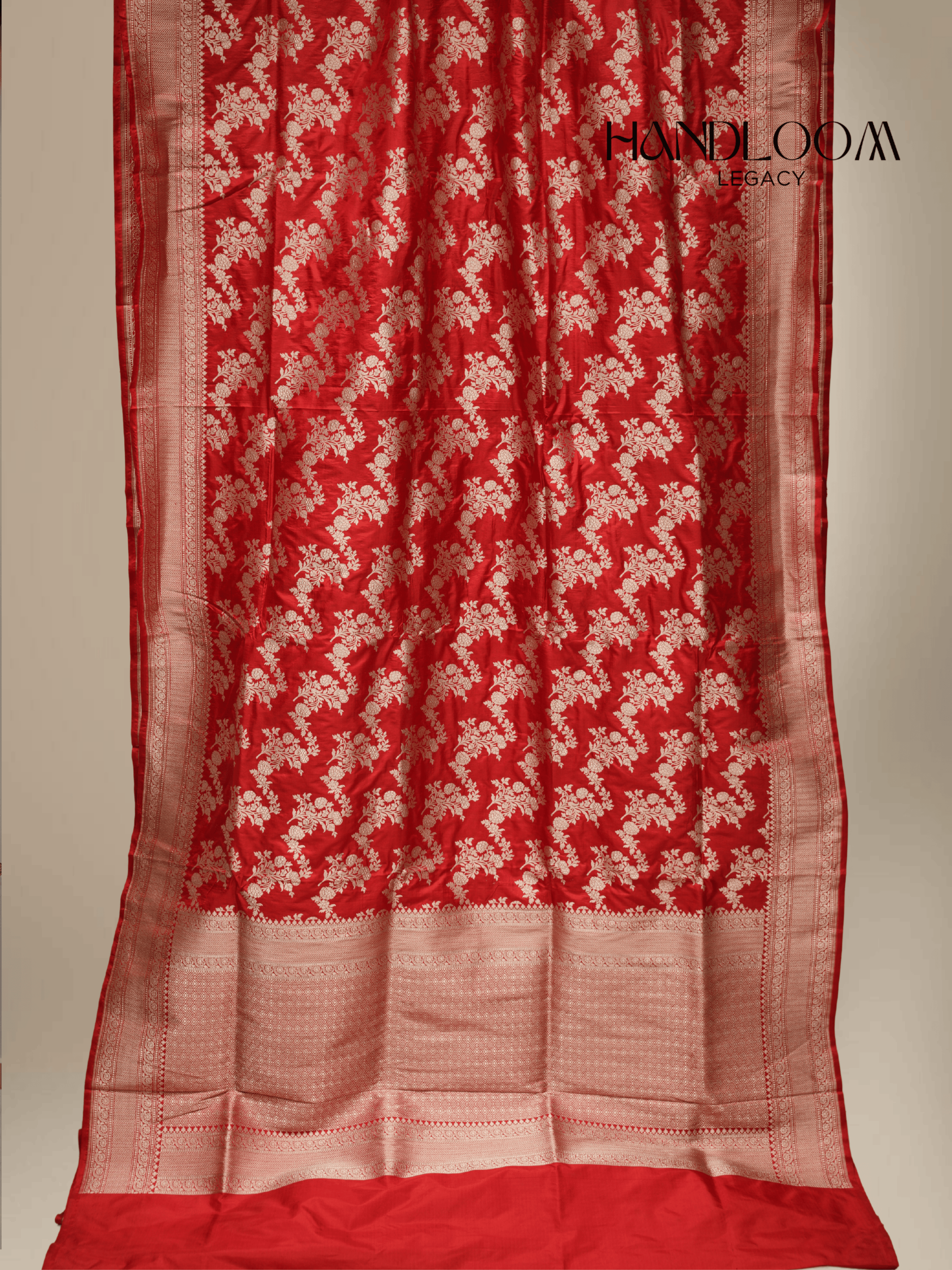 Red Pure Katan Silk Banarasi Sarees