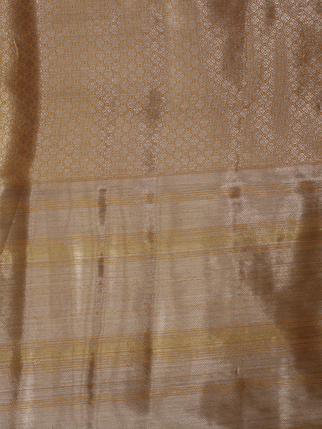 Orange Katan Silk Gold Zari Work Banarasi Sarees