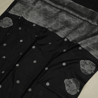 Black Katan Silk Gold Zari Work Banarasi Sarees