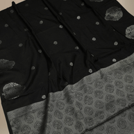 Black Katan Silk Gold Zari Work Banarasi Sarees