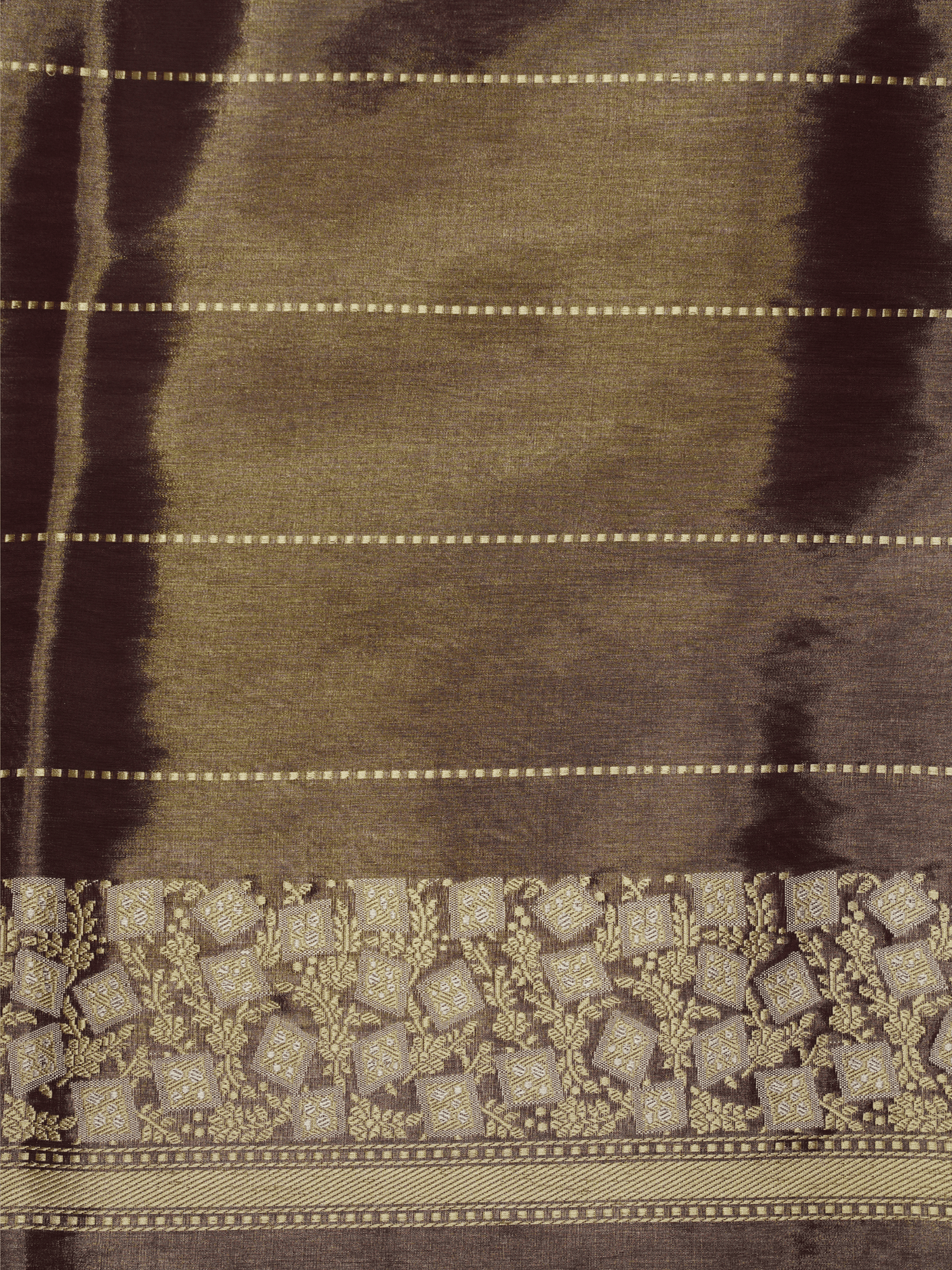 Bronze Pure Tissue Silk Ropa Sona Kadiyal Booti Handloom Banarasi sarees