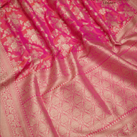 Rani Pink Pure Katan Silk Banarasi Saree