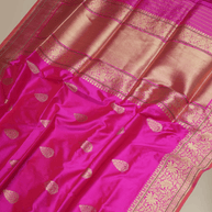 Rani Pure Katan Silk Kadwa Motif Handloom Banarasi Sarees