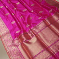 Rani Pure Katan Silk Kadwa Motif Handloom Banarasi Sarees