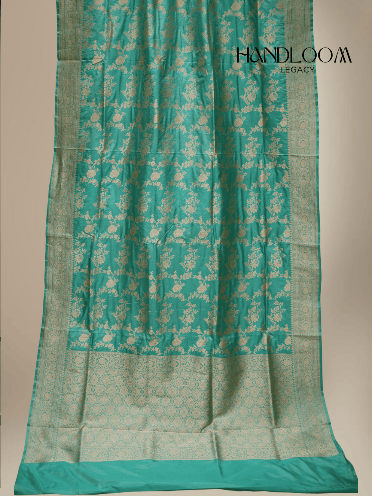 Sea Green Pure Katan Silk Banarasi Sarees