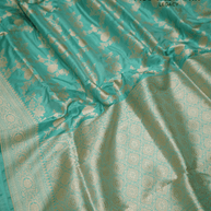 Sea Green Pure Katan Silk Banarasi Sarees