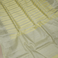 Cream Katan Silk With Silver Zari Work banarasi sarees