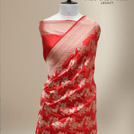 Red Pure Katan Silk Banarasi Sarees