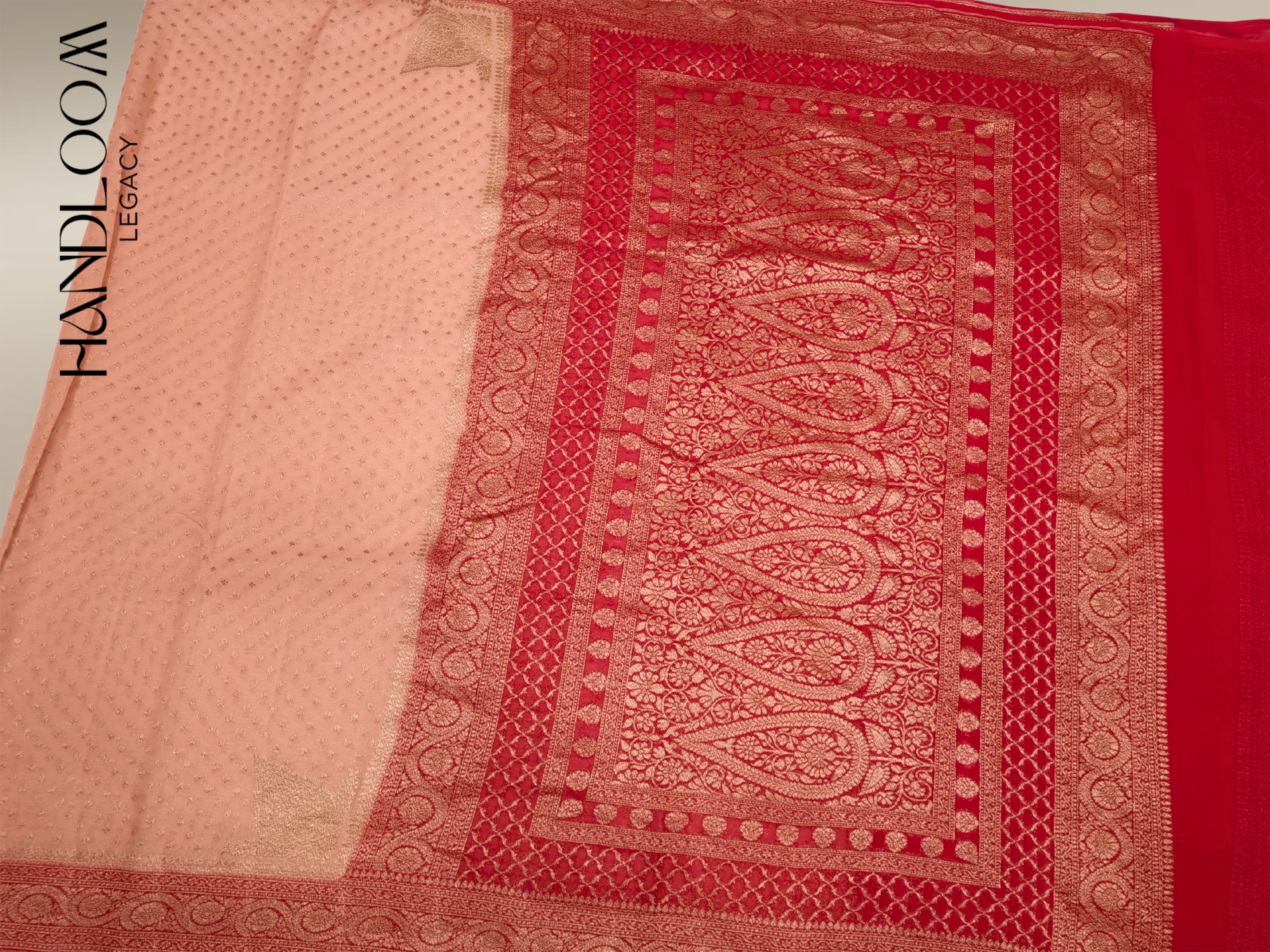 Khaddi Georgette Handloom Banarasi Saree