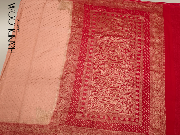 Khaddi Georgette Handloom Banarasi Saree