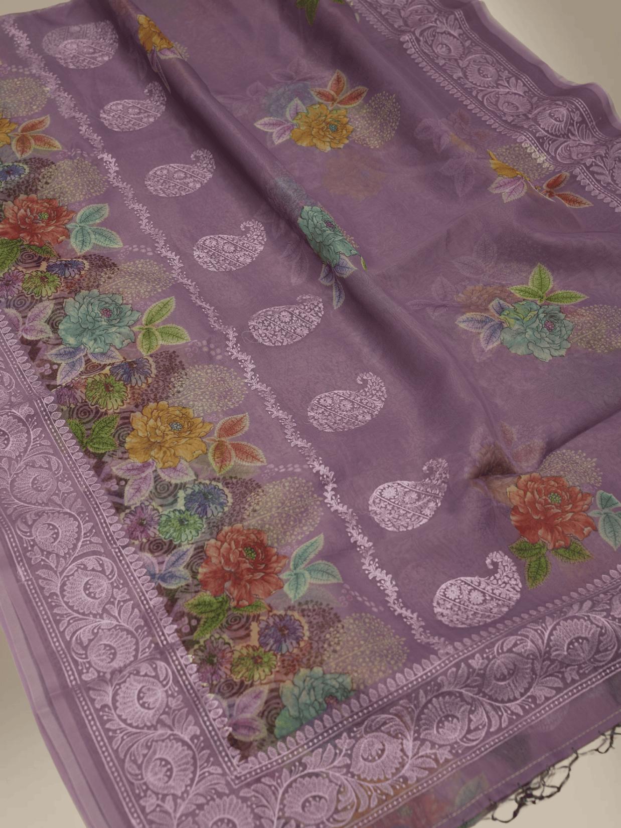 Fancy Kora Digital Print With Heavy Border Embroidery