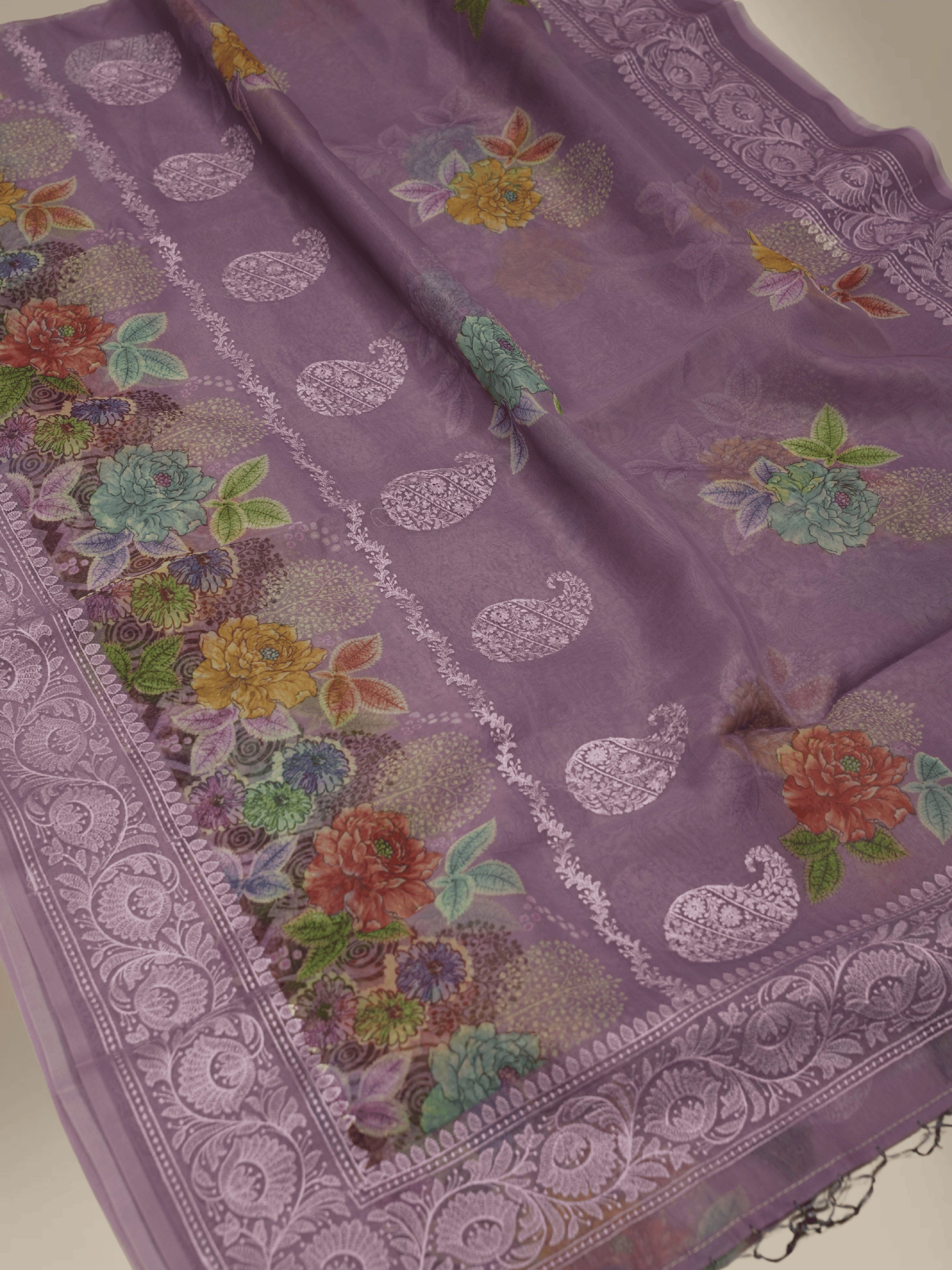Fancy Kora Digital Print With Heavy Border Embroidery