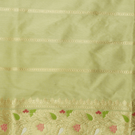 Pista Pure Katan Silk Ropa Sona Kadua Motif Banarasi Handloom sarees