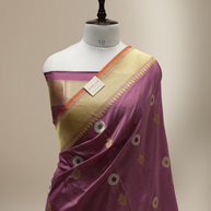 Magenta Pure Katan Silk Mina Kadua Motif Banarasi Handloom sarees