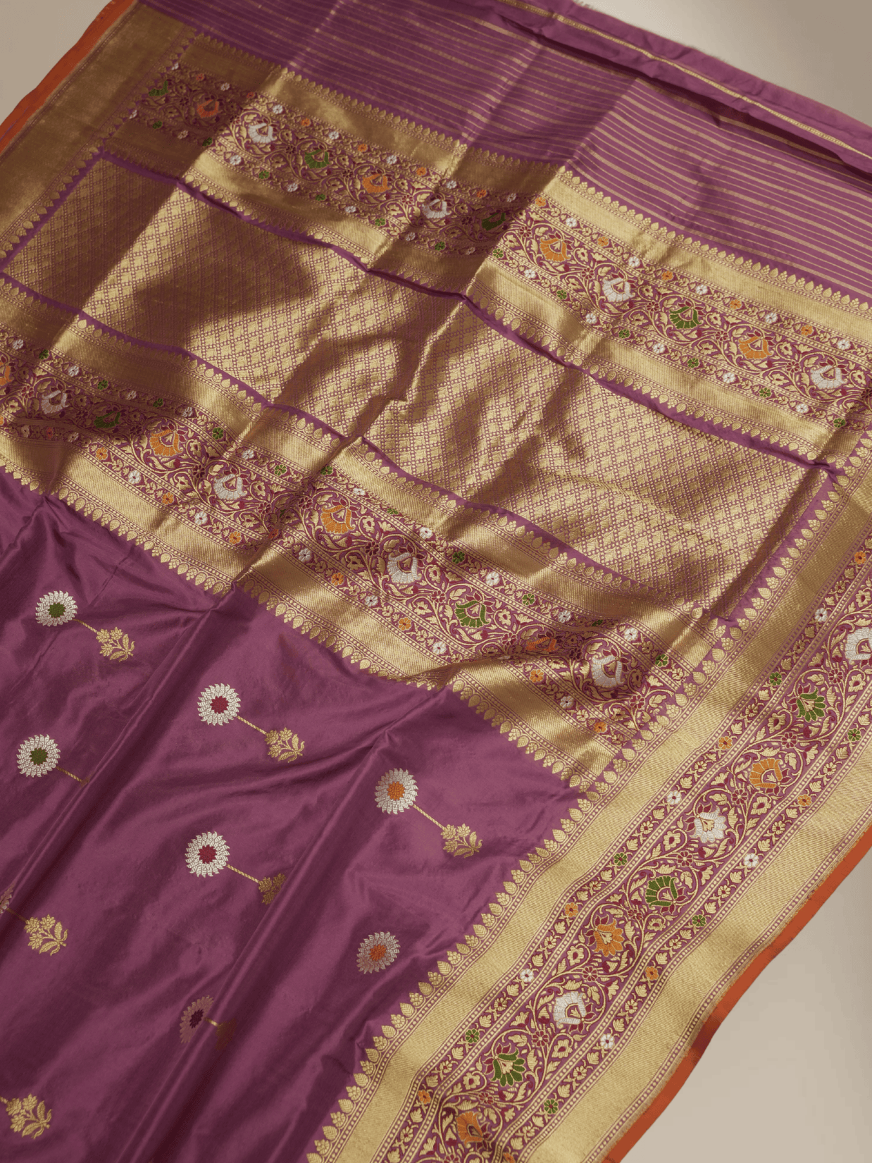 Magenta Pure Katan Silk Mina Kadua Motif Banarasi Handloom sarees