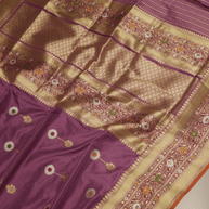 Magenta Pure Katan Silk Mina Kadua Motif Banarasi Handloom sarees