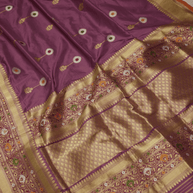 Magenta Pure Katan Silk Mina Kadua Motif Banarasi Handloom sarees