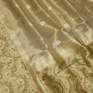Gold Pure Tissue Silk Ropa Sona Kadiyal Booti Handloom Banarasi sarees