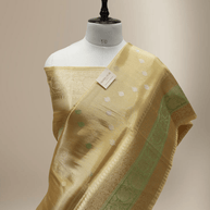 Gold Pure Tissue Silk Ropa Sona Kadiyal Booti Handloom Banarasi sarees