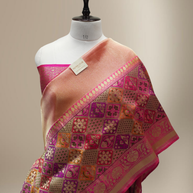 Orange Pure Tissue Silk Ropa Sona Kadiyal Booti Handloom Banarasi sarees
