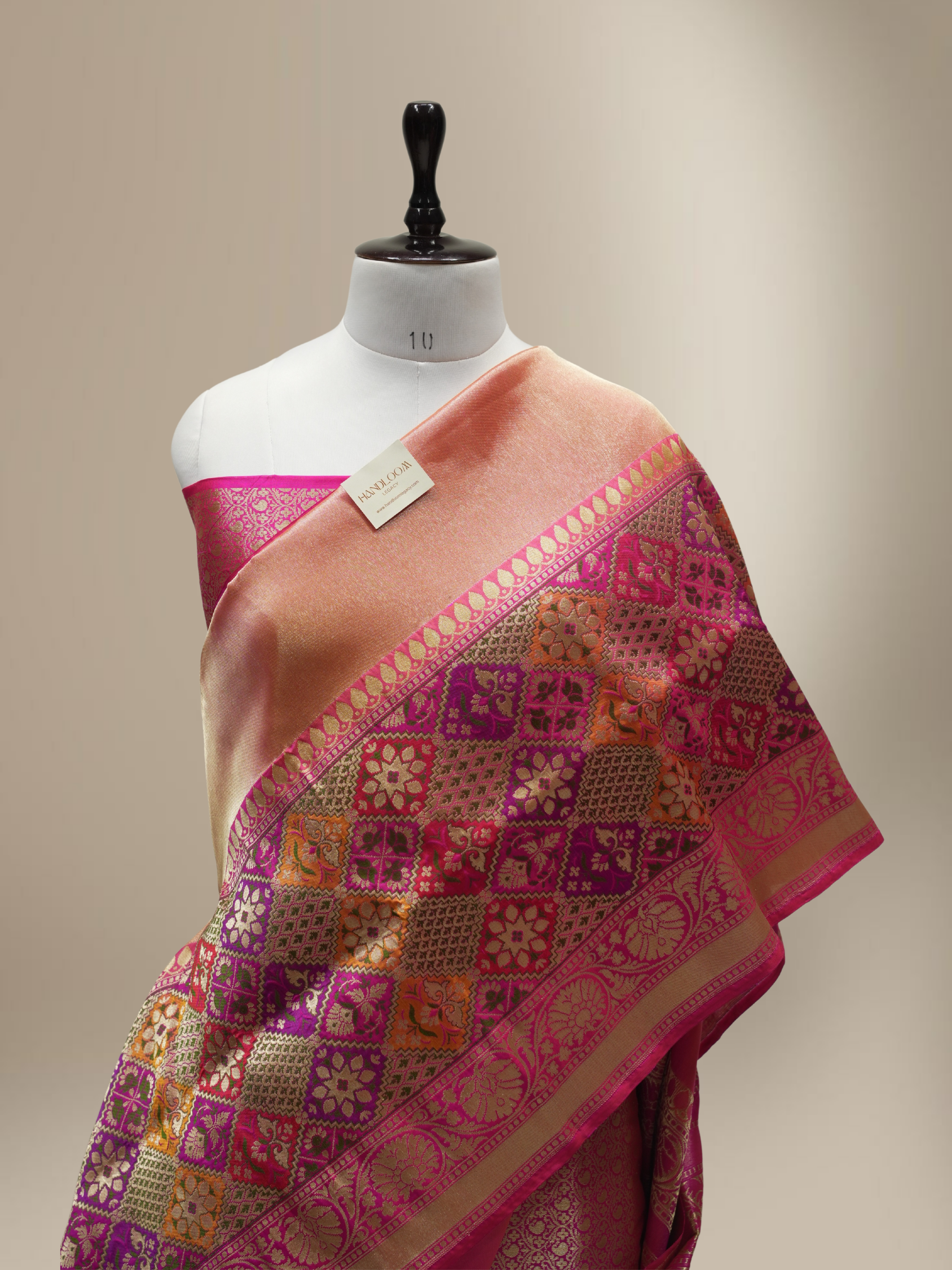 Orange Pure Tissue Silk Ropa Sona Kadiyal Booti Handloom Banarasi sarees