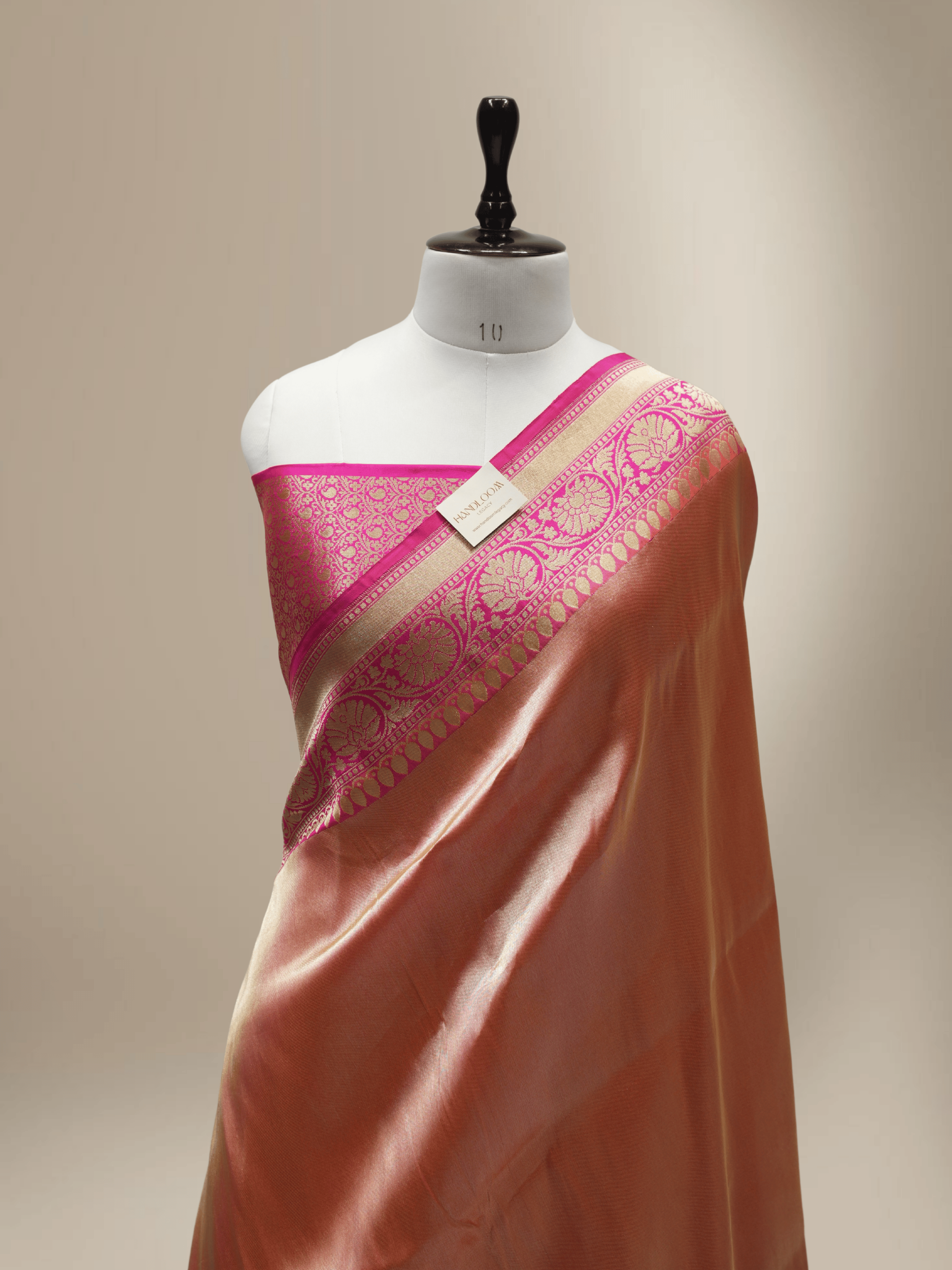 Orange Pure Tissue Silk Ropa Sona Kadiyal Booti Handloom Banarasi sarees