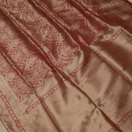 Pure Katan Silk Zari Tanchui Brocade Banarasi Saree - Red