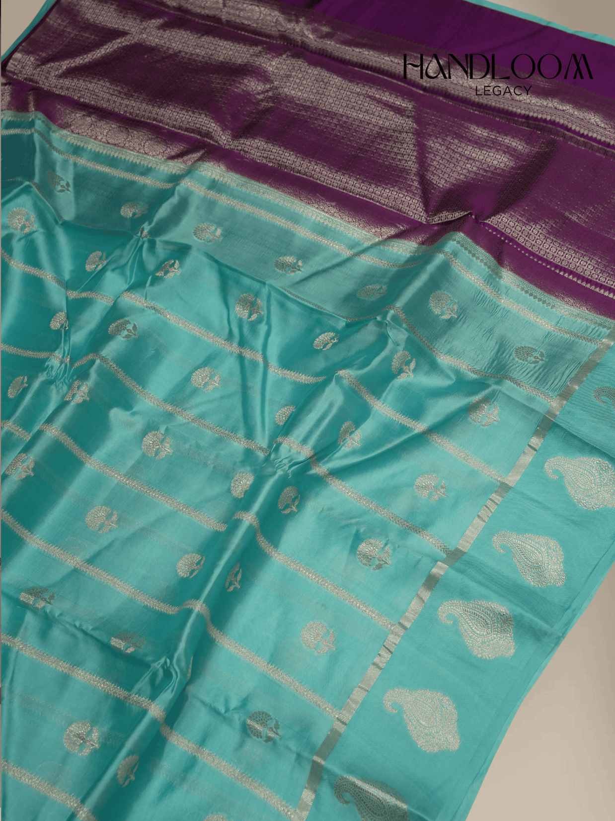 Sea Green Pure Mango Silk Banarasi Saree