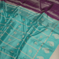 Sea Green Pure Mango Silk Banarasi Saree