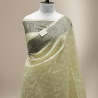 KOTA COTTON CHIKANKARI WORK BANARASI SAREE