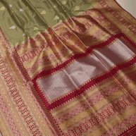 Grey Pure Katan Silk Kadwa Rupa Sona Motif Handloom Banarasi Sarees