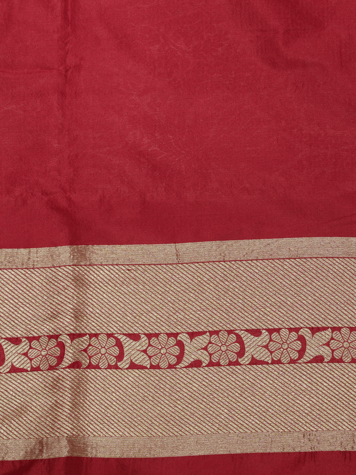 Pure Katan Silk Zari Tanchui Brocade Banarasi Saree - Red
