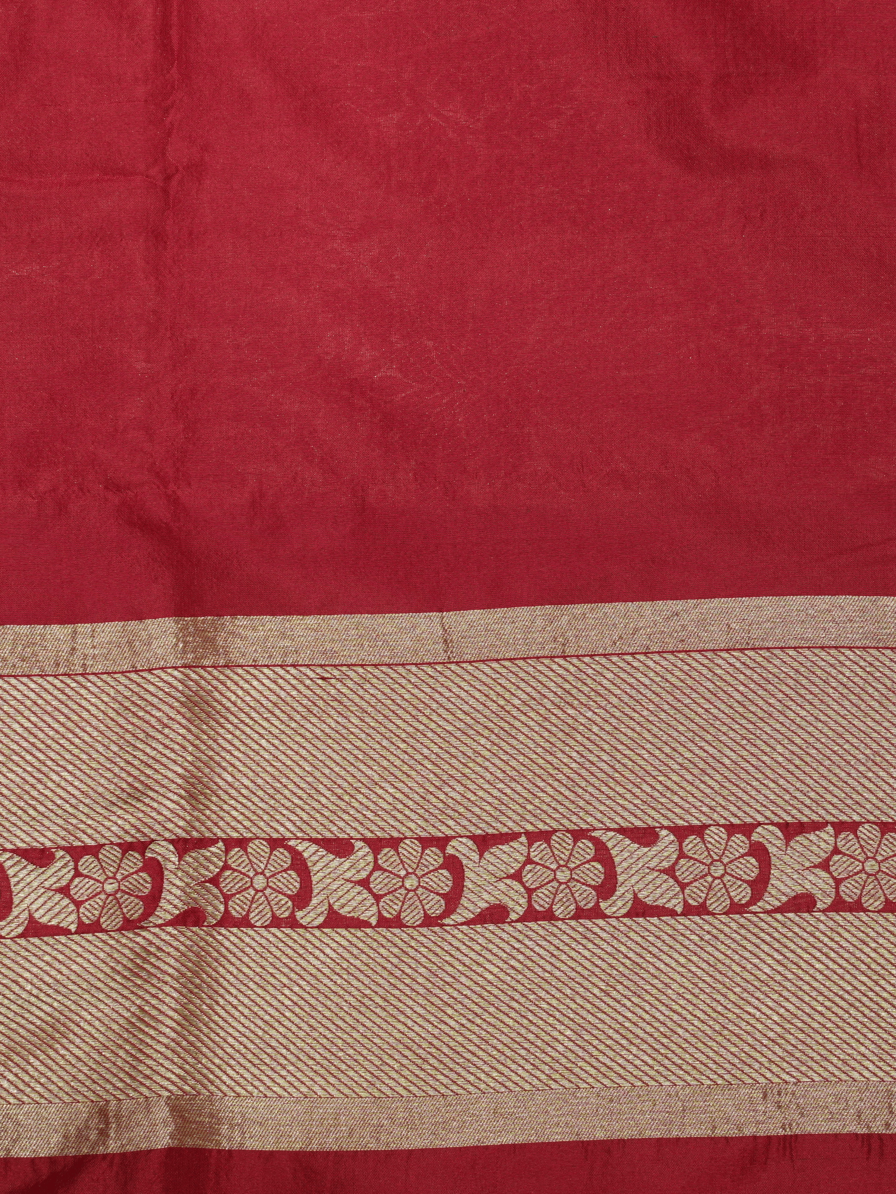 Pure Katan Silk Zari Tanchui Brocade Banarasi Saree - Red