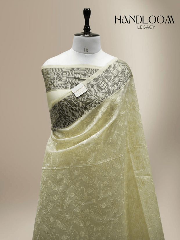 KOTA COTTON CHIKANKARI WORK BANARASI SAREE