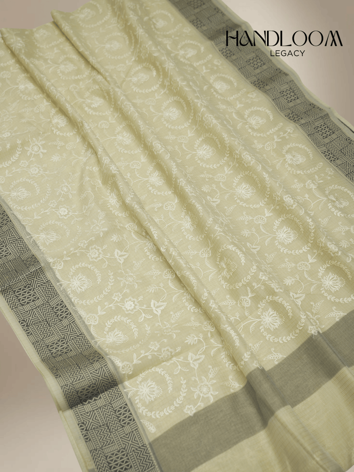 KOTA COTTON CHIKANKARI WORK BANARASI SAREE