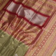 Grey Pure Katan Silk Kadwa Rupa Sona Motif Handloom Banarasi Sarees
