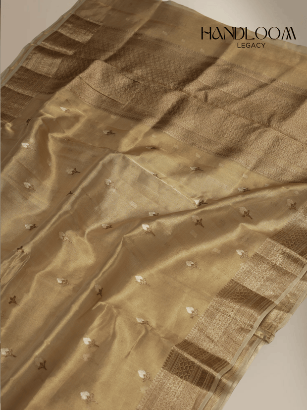 Pure Tissue silk Handloom Banarasi sarees with coffee zari