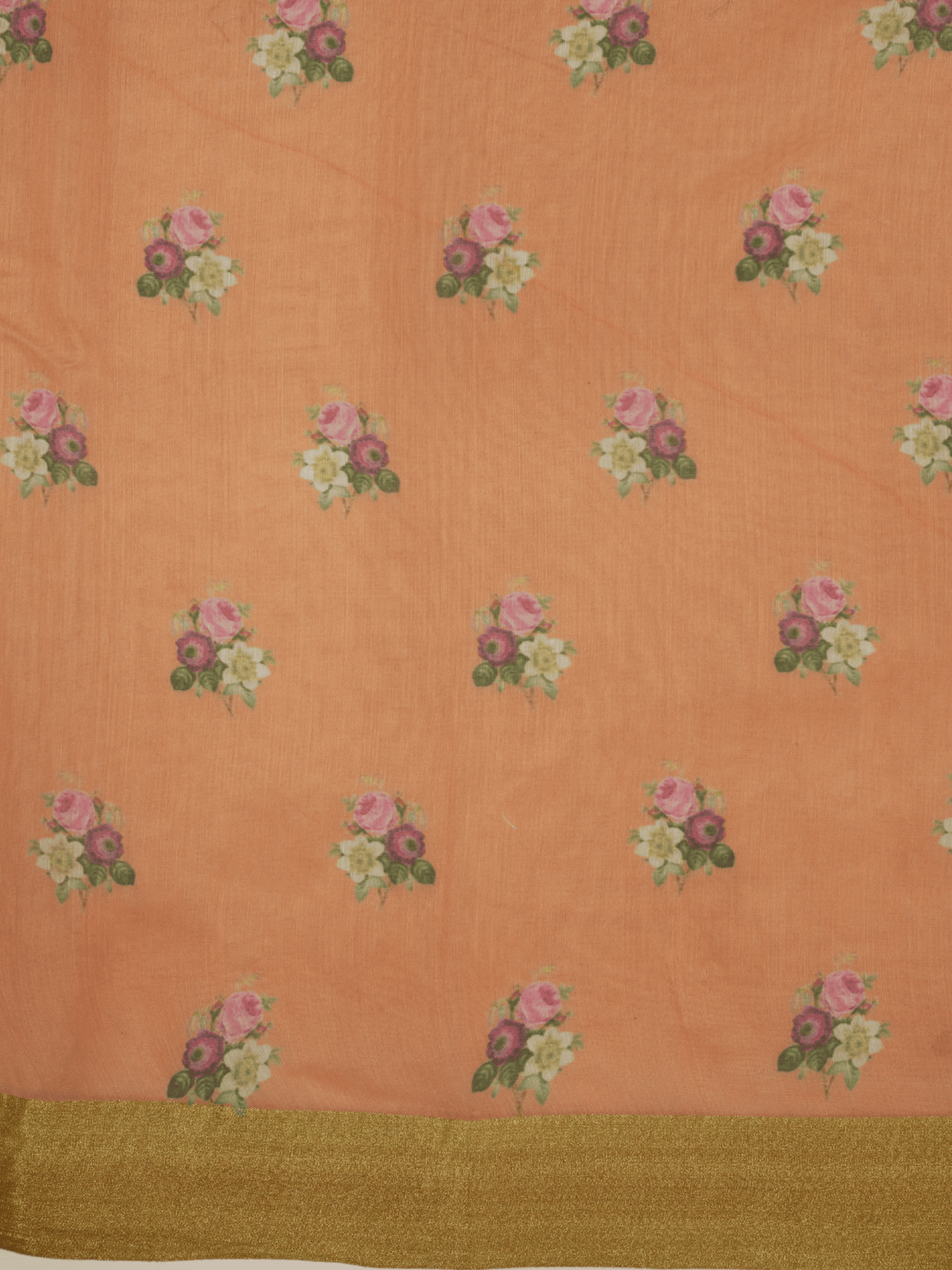 Pitch Colour Cotton Digital Print sarees with Skirt Chikankaari work
